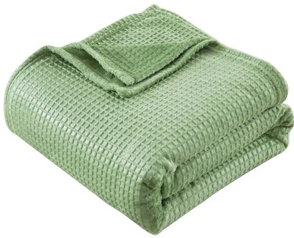 Beauty Home Κουβέρτα μονόχρωμη υπέρδιπλη Fleece Art 11552 220x240 Πράσινο