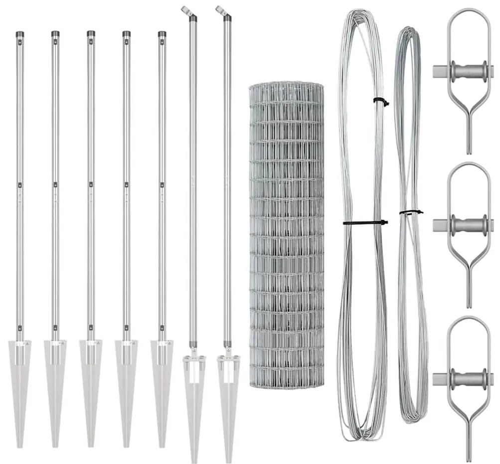vidaXL Τεντώτο με στήριγμα Ασημί 1,2 x 10 m Ατσάλι