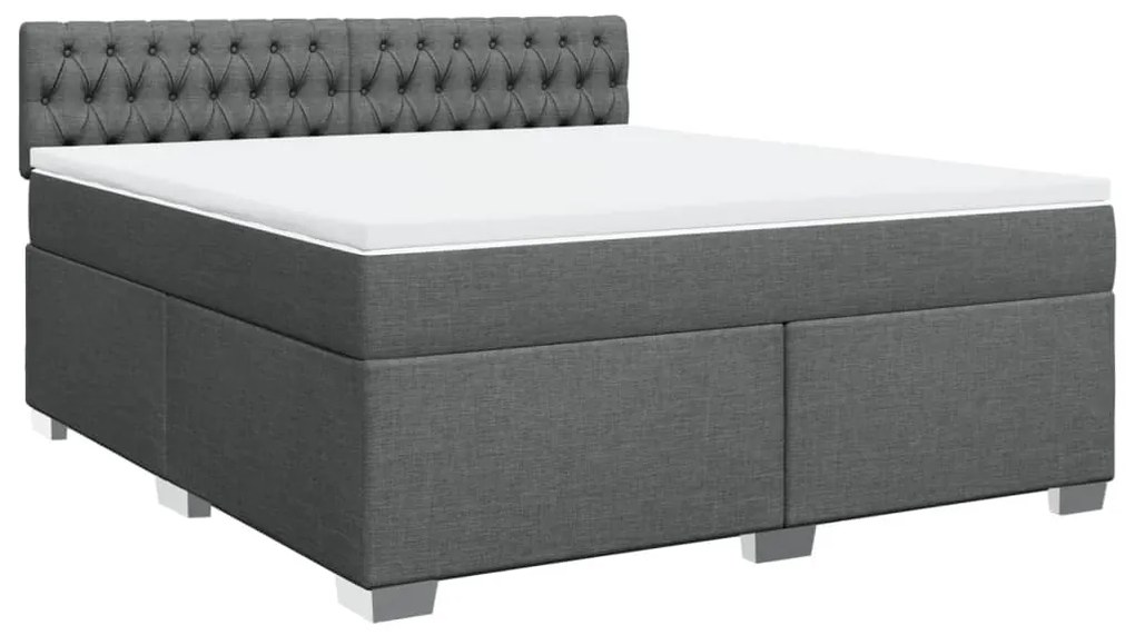 ΚΡΕΒΑΤΙ BOXSPRING ΜΕ ΣΤΡΩΜΑ ΣΚΟΥΡΟ ΓΚΡΙ 180X200 ΕΚ ΥΦΑΣΜΑΤΙΝ 3288275