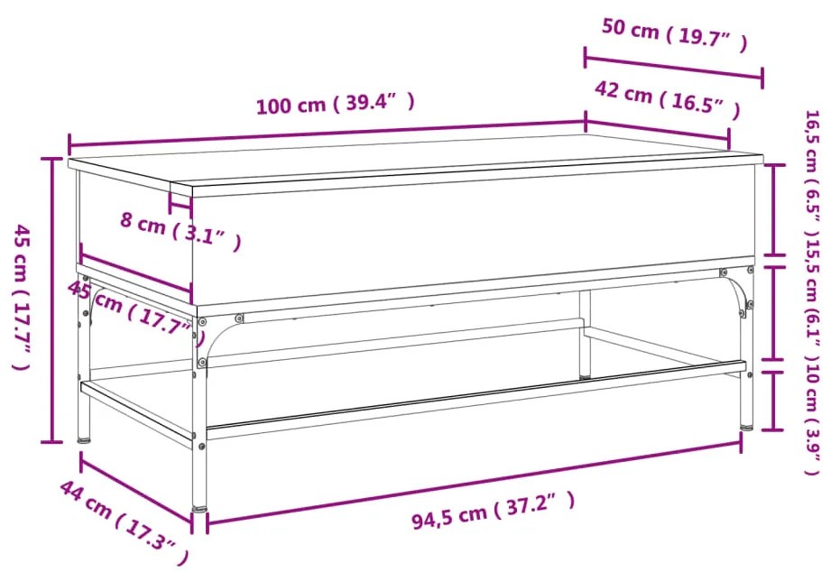 ΤΡΑΠΕΖΑΚΙ ΣΑΛΟΝΙΟΥ ΚΑΦΕ ΔΡΥΣ 100X50X45 ΕΚ. ΕΠ. ΞΥΛΟ/ΜΕΤΑΛΛΟ 845400