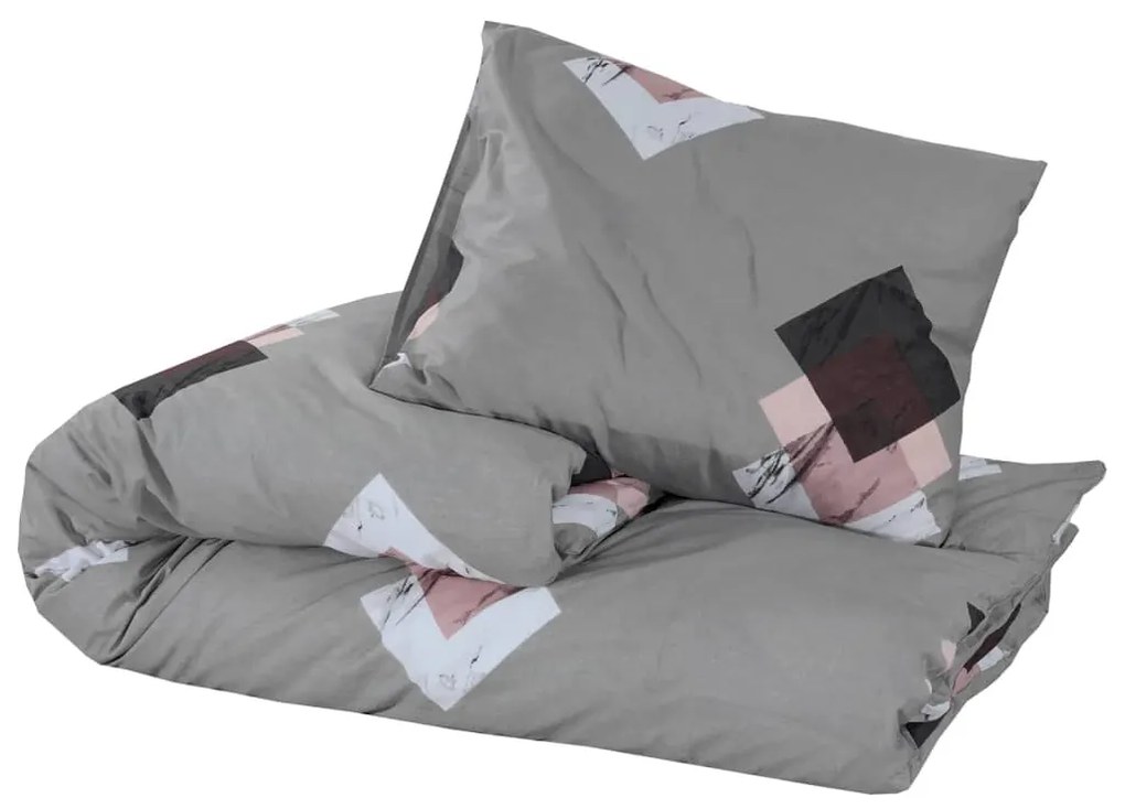 vidaXL Σετ Παπλωματοθήκης Γκρι 200x220 εκ. Βαμβακερό