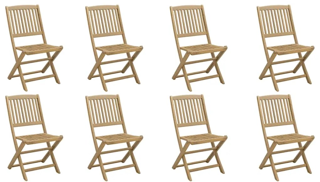 vidaXL Καρέκλες Κήπου Πτυσσόμενες 8 τεμ. 48,5x57x90 εκ. Μασίφ Ακακία