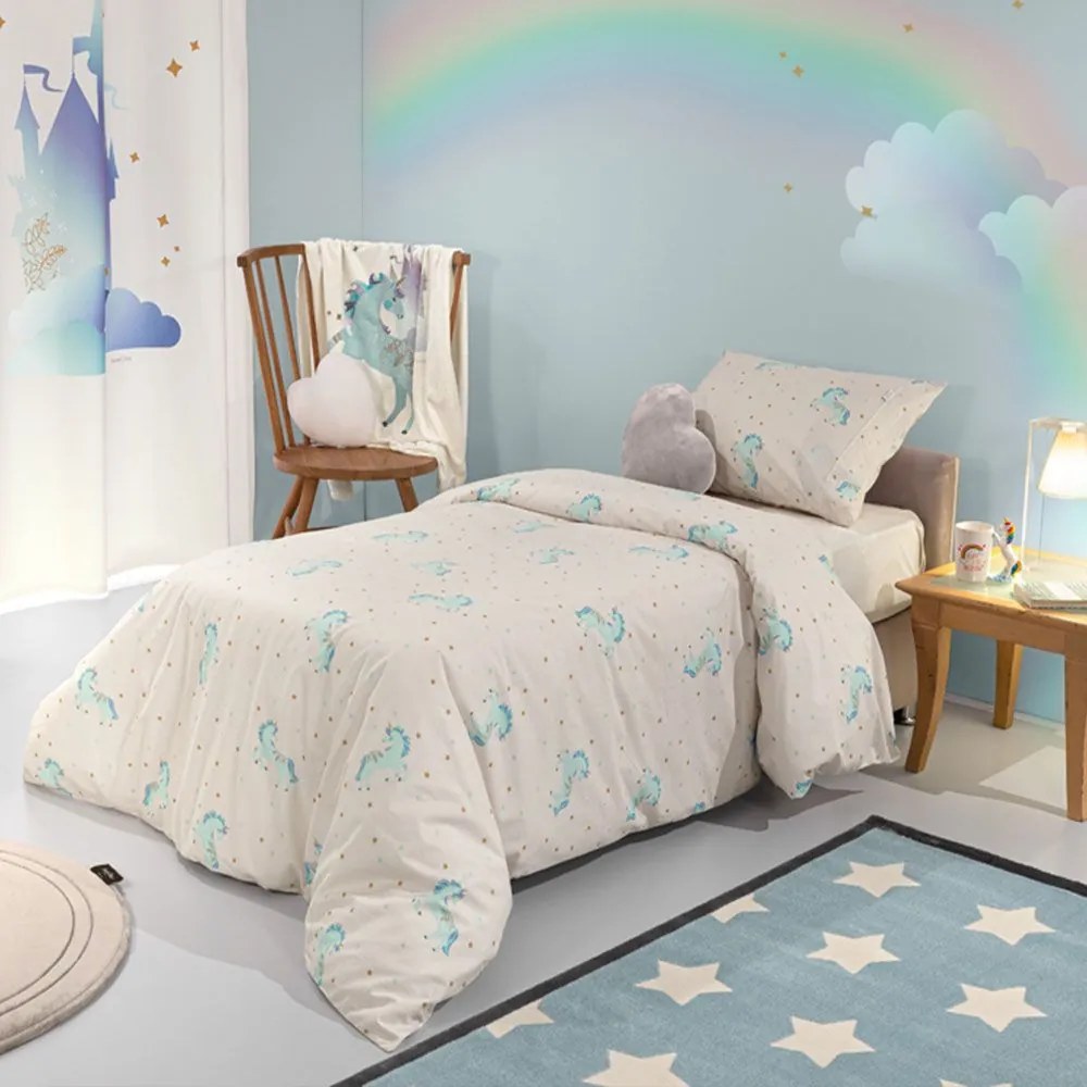 Σεντόνια Παιδικά Pinto (Σετ 3τμχ) Aqua Saint Clair Μονό 165x250cm 100% Βαμβάκι