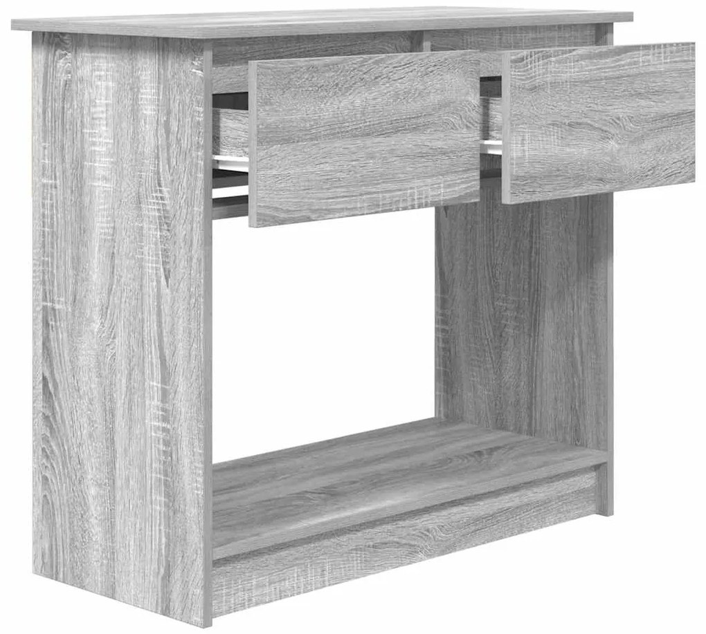 vidaXL Τραπέζι κονσόλας με συρτάρια Γκρι Sonoma 85,5x38,5x74,5 cm