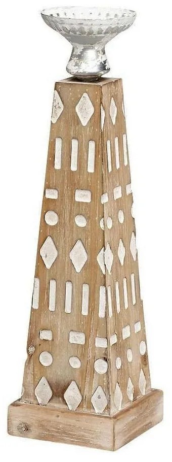Κηροπήγιο VIN306 Κρεμ 47x14x14cm Espiel Wood