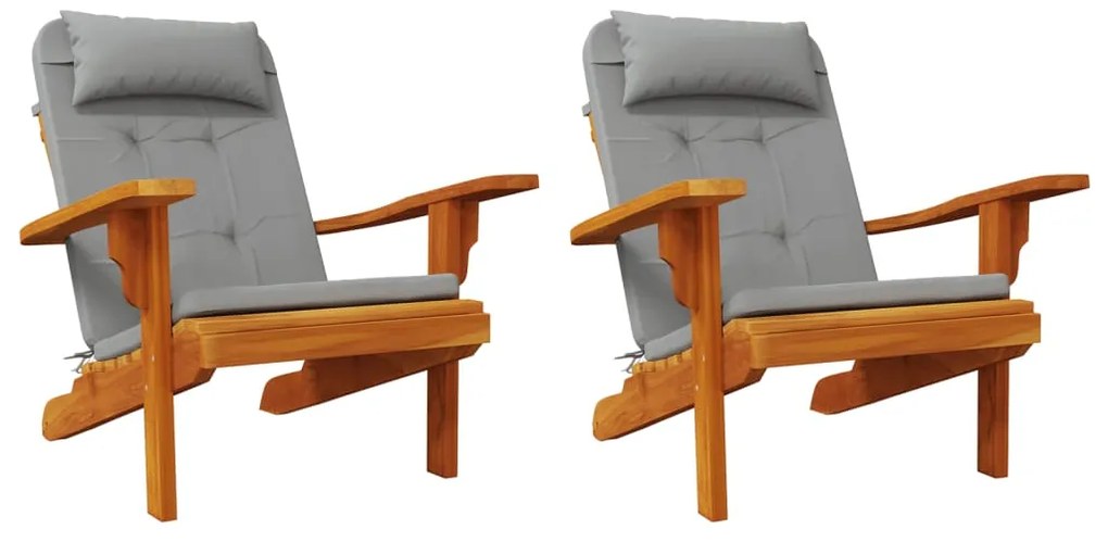vidaXL Μαξιλάρια Καρέκλας Adirondack 2 τεμ. Γκρι από Ύφασμα Oxford