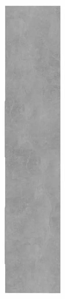 vidaXL Βιβλιοθήκη Γκρι Σκυροδέματος 60 x 35 x 180 εκ. από Επεξ. Ξύλο