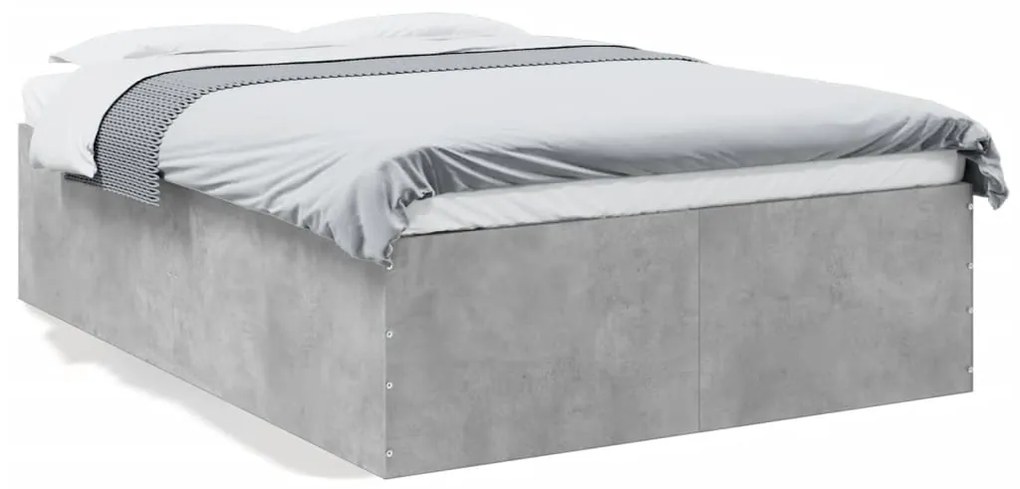 vidaXL Πλαίσιο Κρεβατιού Γκρι Σκυροδέματος 120x190 εκ. Επεξεργ. Ξύλο