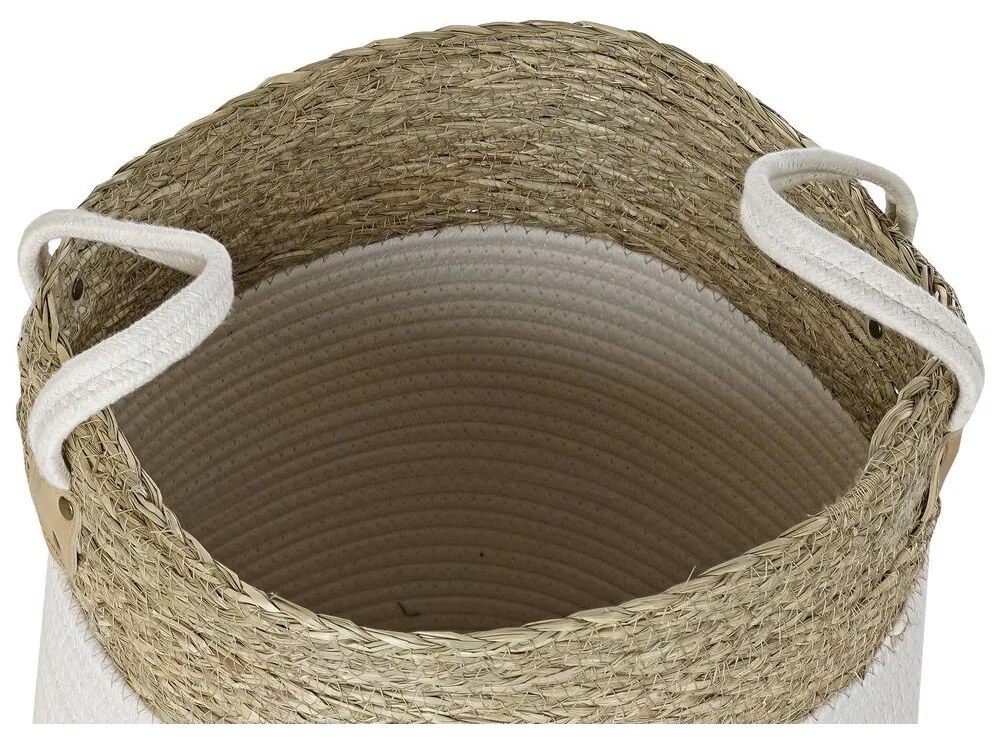Σετ Καλαθιών DKD Home Decor Λευκό Καφέ Φυσική ίνα 41 x 41 x 52,5 cm