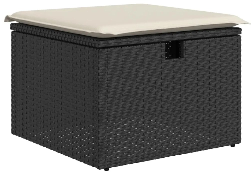 vidaXL Καναπές Κήπου 6 Τεμαχίων Μαύρο από Συνθετικό Ρατάν με Μαξιλάρια