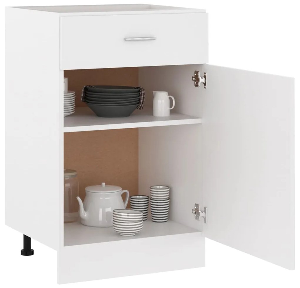 vidaXL Ντουλάπι με Συρτάρια "Lyon" Λευκό 50x46x81,5 εκ. από Τεχνητό Ξύλο