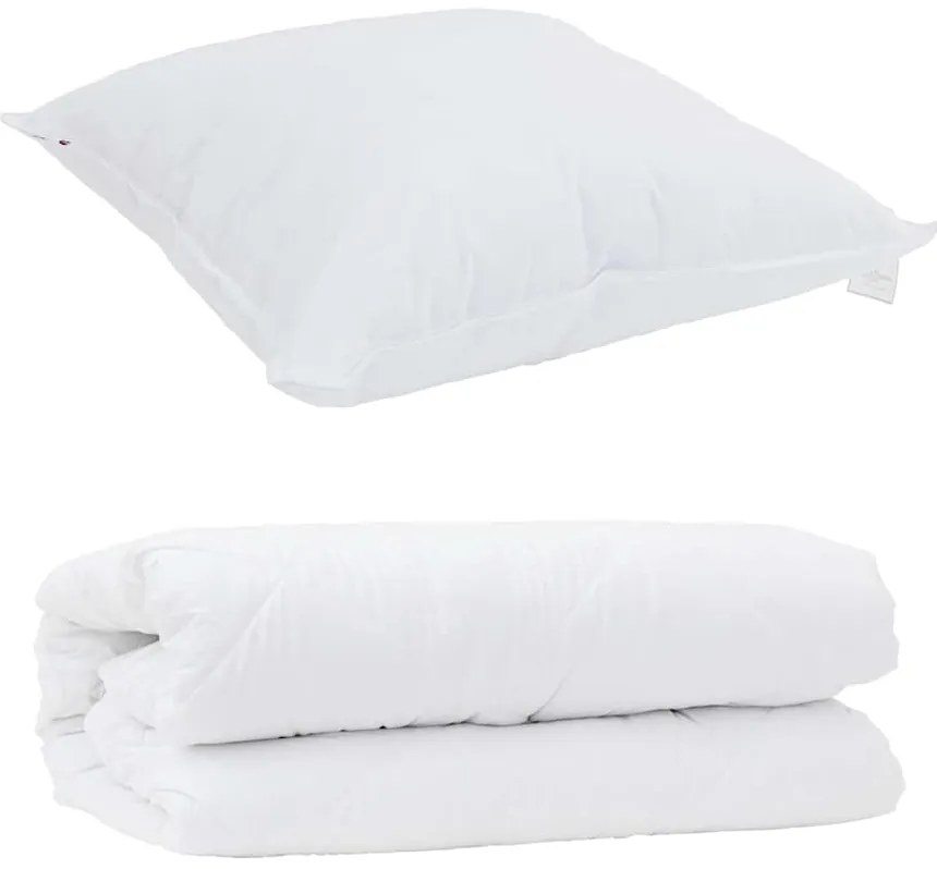 vidaXL Διπλό με Μαξιλάρι 2 pcs Λευκό 140 x 200 cm Μικροΐνες