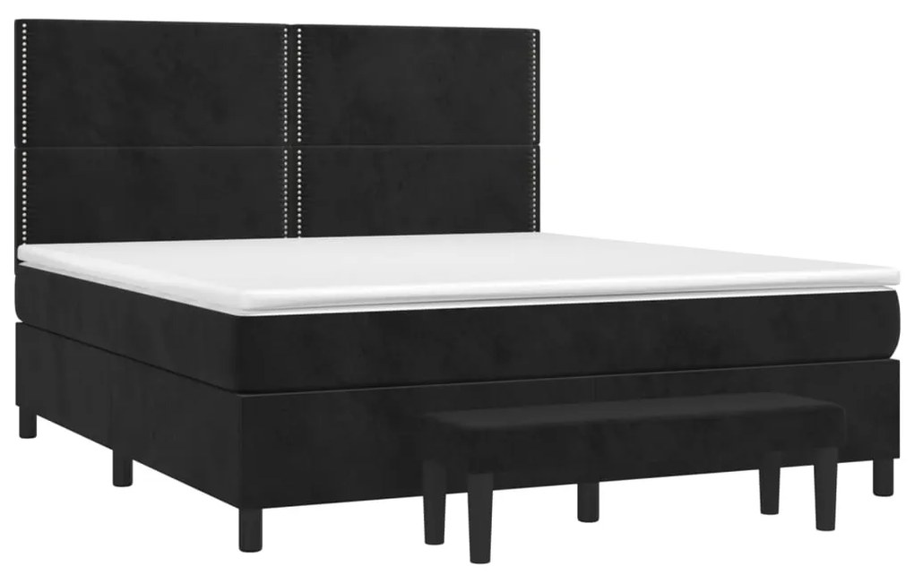 ΚΡΕΒΑΤΙ BOXSPRING ΜΕ ΣΤΡΩΜΑ ΜΑΥΡΟ 160X200 ΕΚ. ΒΕΛΟΥΔΙΝΟ 3137793