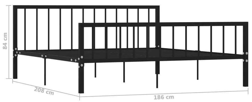 vidaXL Πλαίσιο Κρεβατιού Μαύρο 180 x 200 εκ. Μεταλλικό