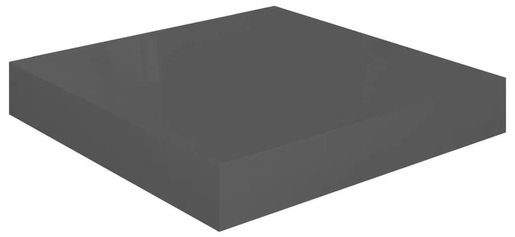vidaXL Ράφια Τοίχου Γυαλιστερά Μαύρα 2 Τεμάχια 23x23,5x3,8 εκ. MDF