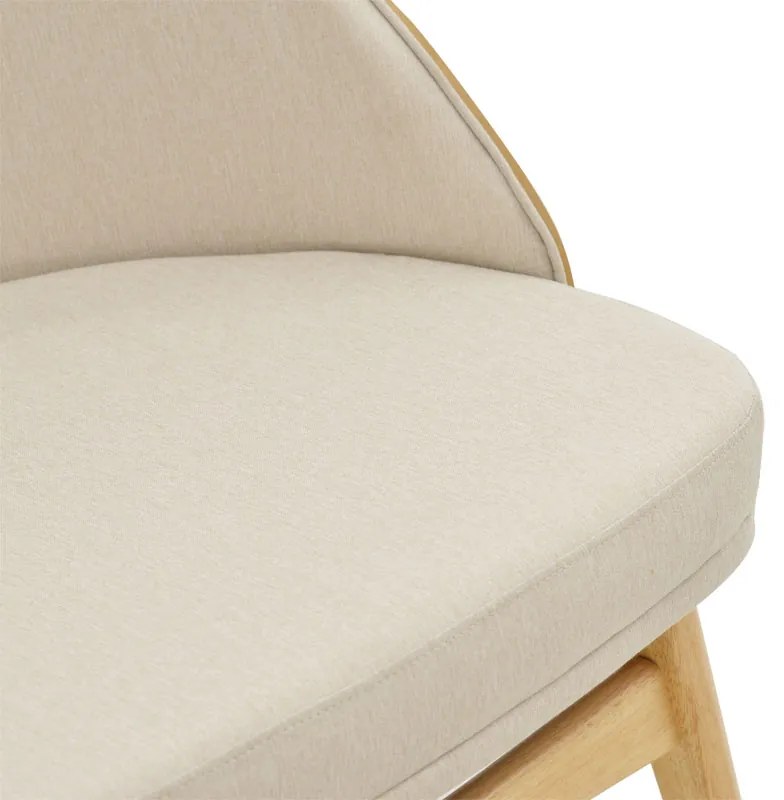 Καρέκλα Sarian pakoworld μπεζ ύφασμα-rubberwood φυσικό πόδι 69,5x71x70.5εκ