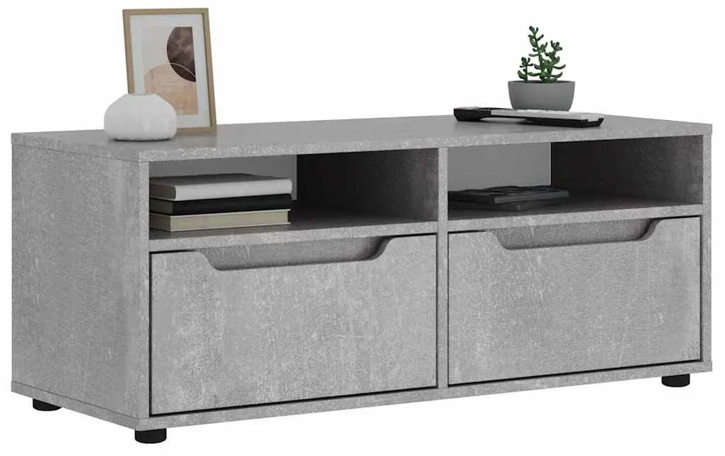 vidaXL ντουλάπι τηλεόρασης VISNES Γκρι μπετόν 100x40x38 cm