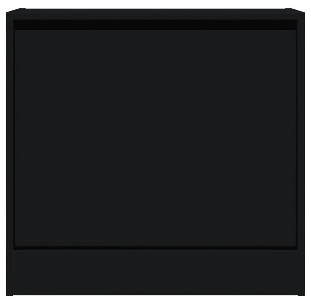 Παπουτσοθήκη Μαύρη 60 x 21 x 57 εκ. από Επεξεργασμένο Ξύλο - Μαύρο