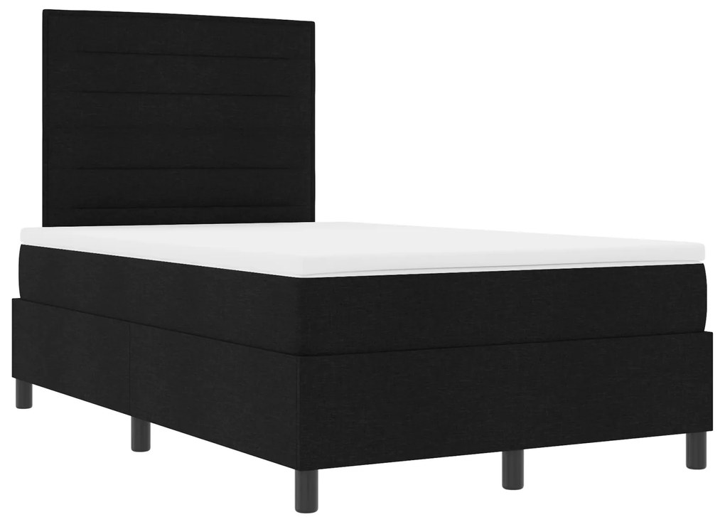 vidaXL Κρεβάτι με Στρώμα Μαύρο 120x200 εκ. Ύφασμα