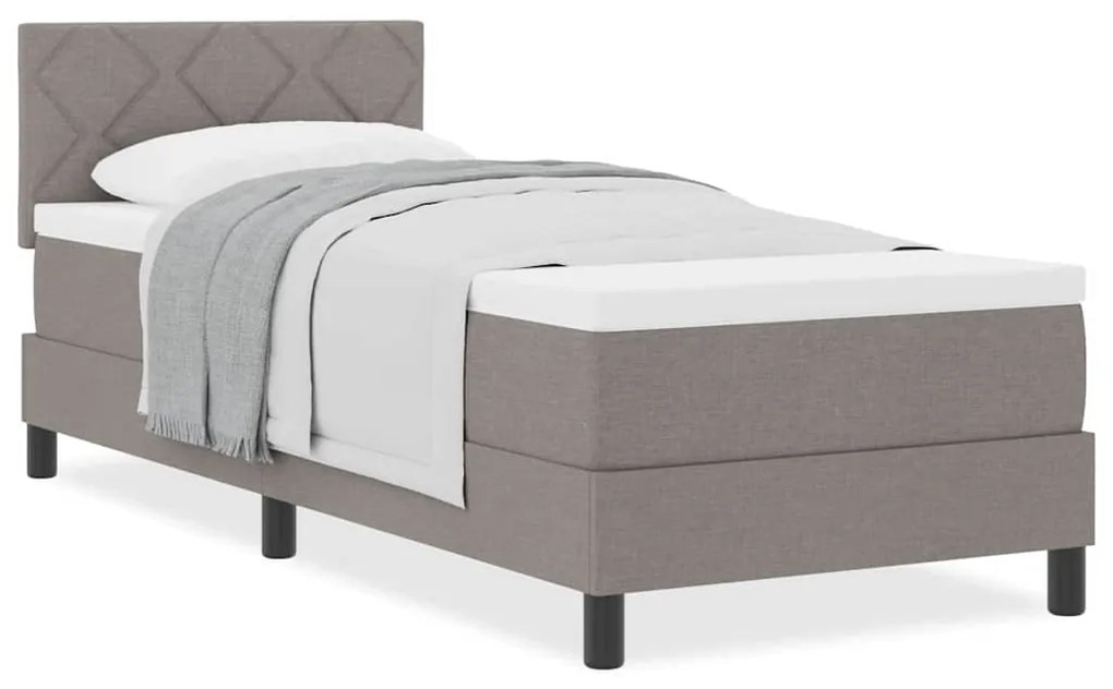 vidaXL Κρεβάτι box spring με στρώμα με στρώμα Taupe 80 x 200 cm ύφασμα