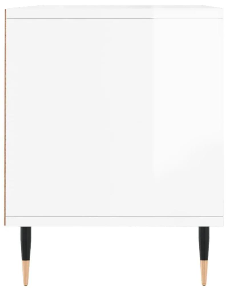 Έπιπλο Τηλεόρασης Γυαλ. Λευκό 100x34,5x44,5 εκ. Επεξεργ. Ξύλο - Λευκό