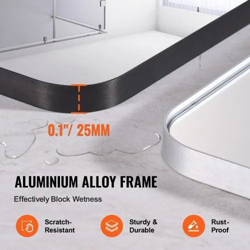 VEVOR Square Wall Mounted Mirror 28&quot; x 60&quot; Mirror with Aluminium Alloy Frame