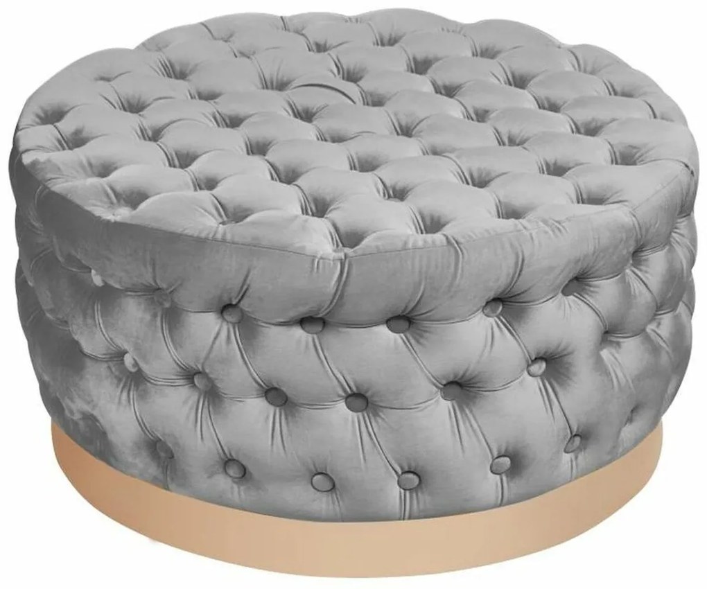 Υποπόδια DKD Home Decor Γκρι πολυεστέρας Ξύλο MDF (78 x 78 x 40 cm)