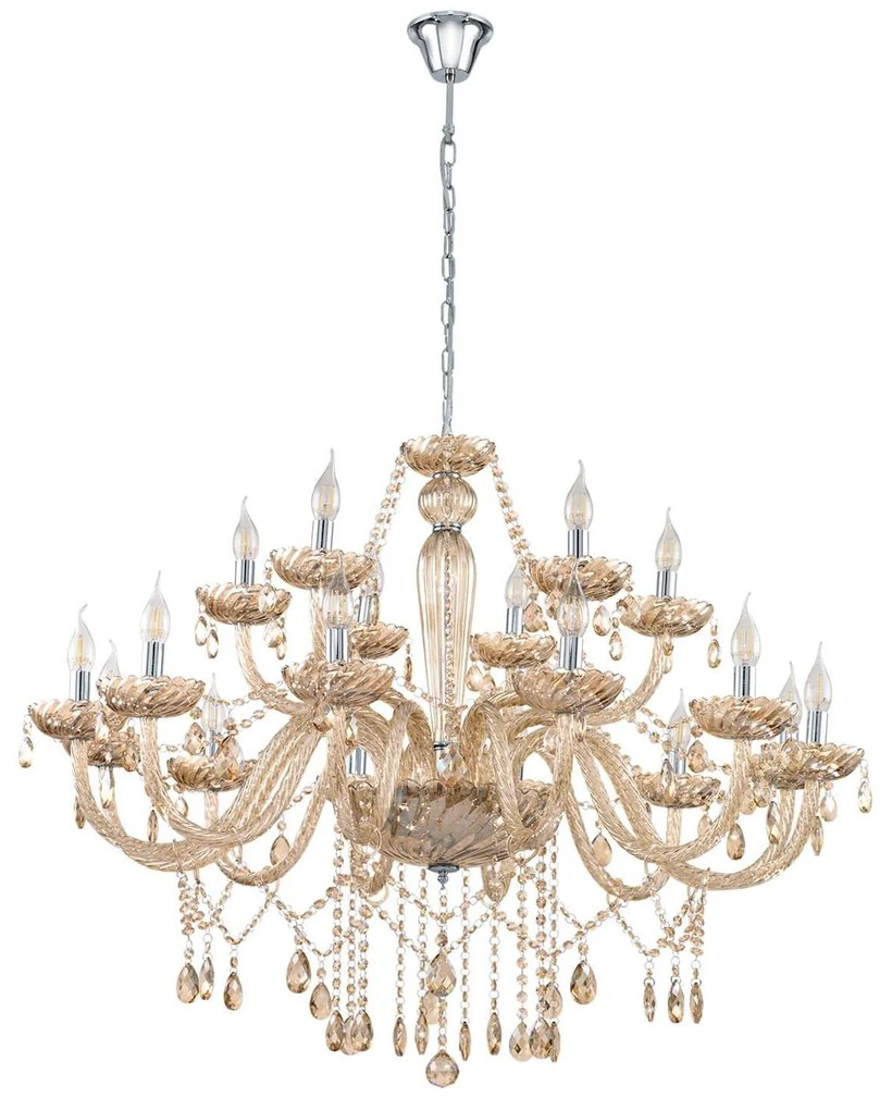 Φωτιστικό Οροφής Basilano 39095 Cognac Eglo Metal, Glass