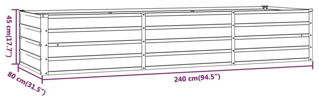 Ζαρντινιέρα Σκουριασμένο 240x80x45 εκ. Ατσάλι Σκληρυθέν Αέρα 151960