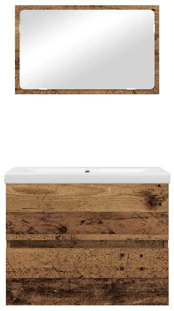 vidaXL Σετ Επίπλων Μπάνιου 3 pcs Παλαιό ξύλο 60 x 38.5 x 45 cm
