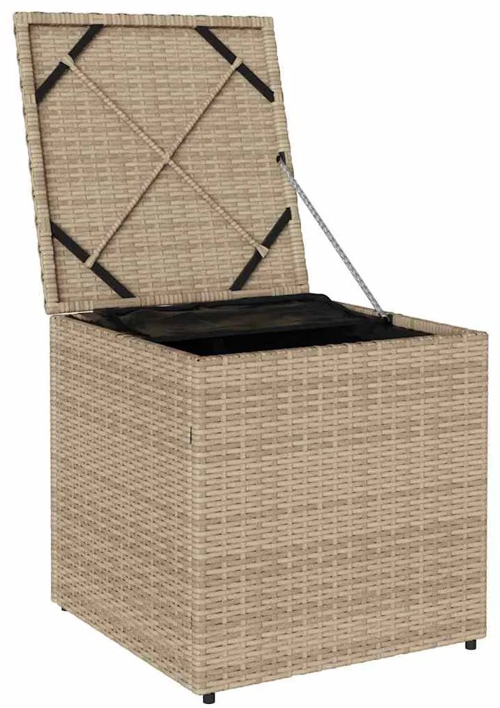 vidaXL Κουτί Μαξιλαριών Μπεζ 50 x 50 x 50 cm συνθετικό ρατάν