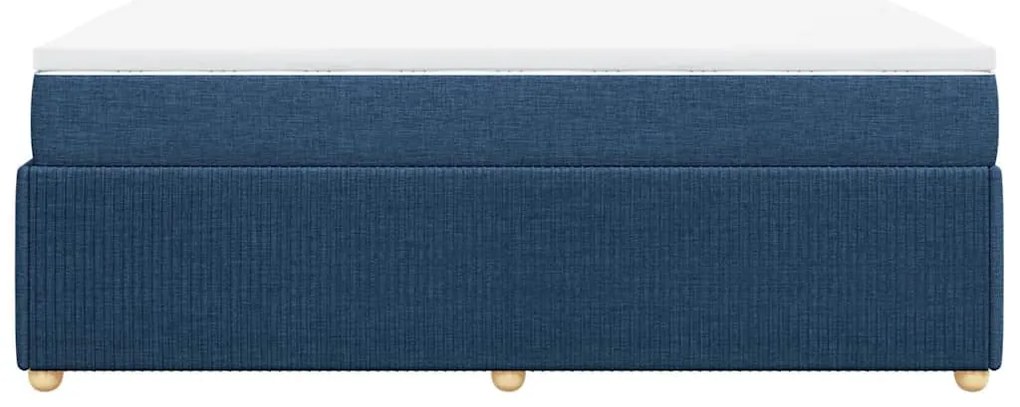 vidaXL Κρεβάτι Boxspring με Στρώμα Μπλε 120x200 εκ. Υφασμάτινο