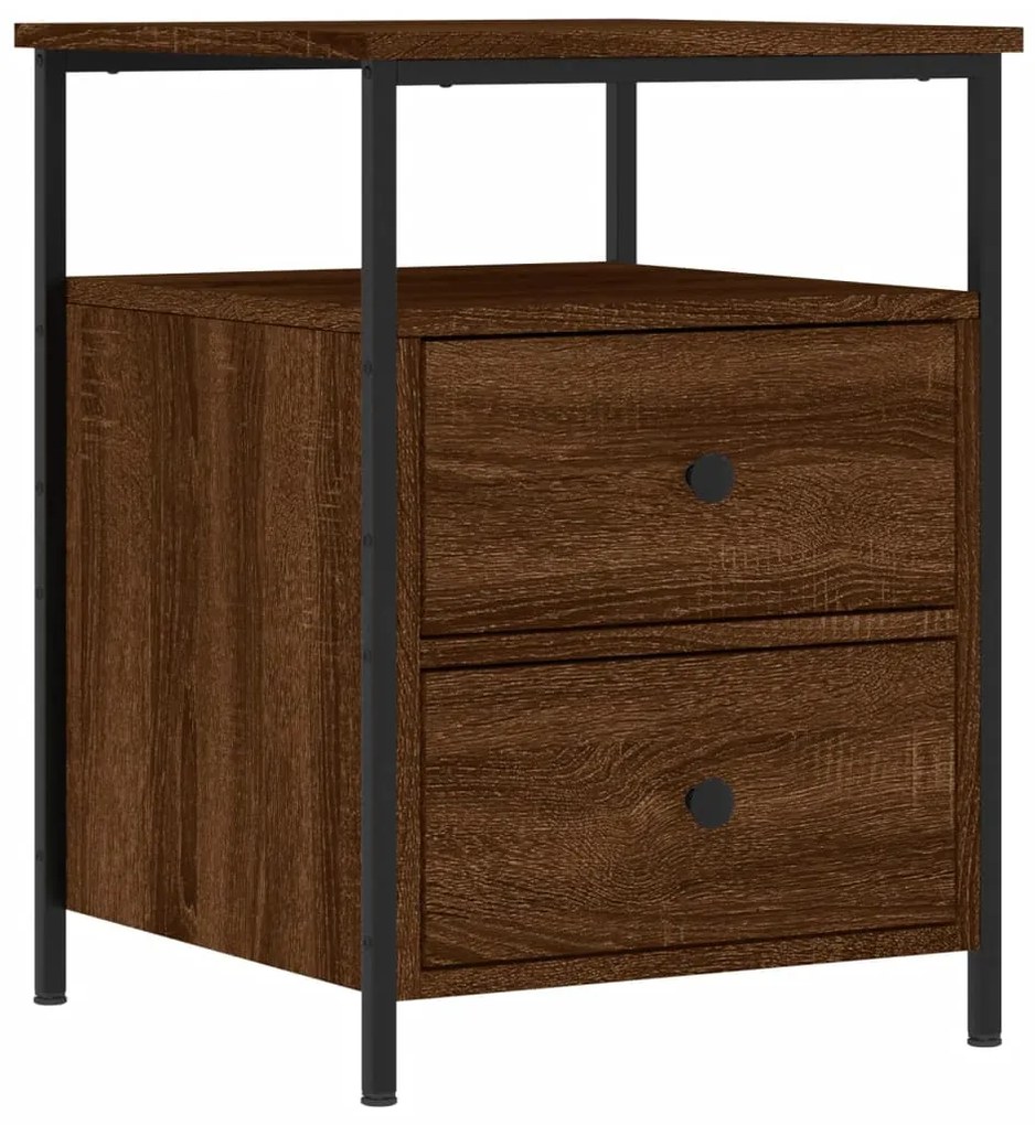 vidaXL Κομοδίνο Καφέ Δρυς 44 x 45 x 60 εκ. από Επεξεργασμένο Ξύλο