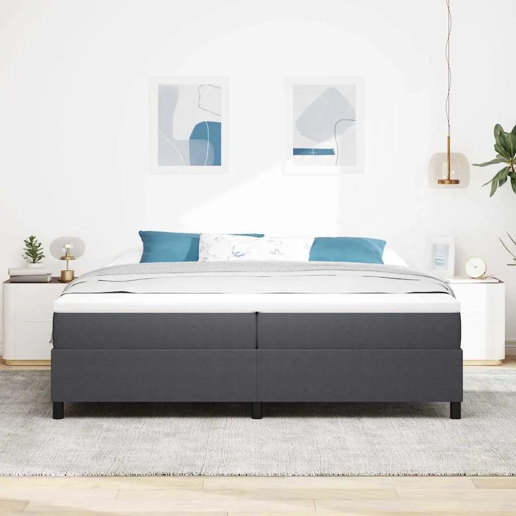 vidaXL Κρεβάτι με ελατήρια Σκούρο γκρι 200 x 200 cm Βελούδο