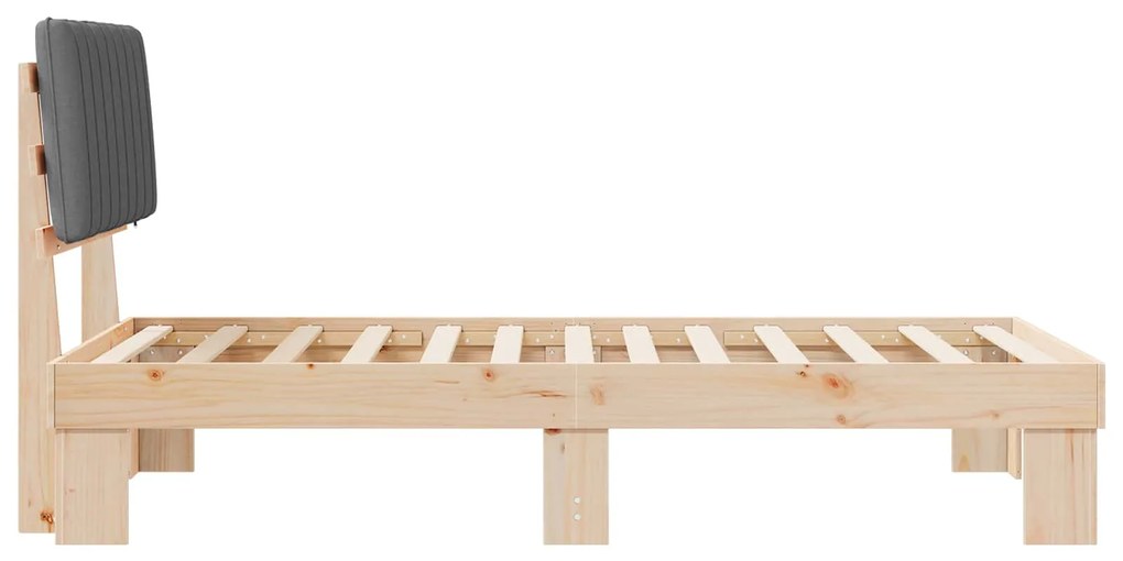 vidaXL Σκελετός Κρεβατιού με Επενδεδυμένο Κεφαλάρι Ανοιχτό γκρι