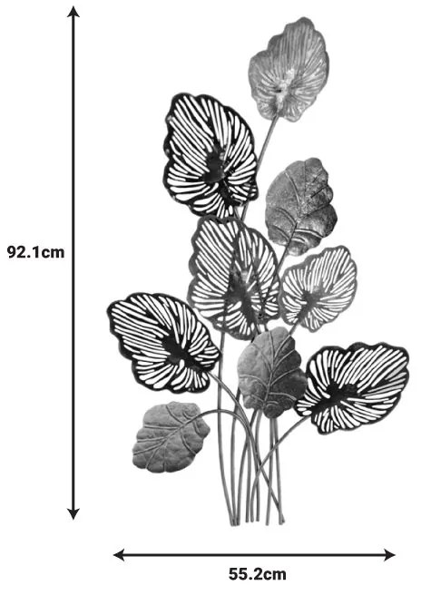 Διακοσμητικό τοίχου Irida Inart μέταλλο πολύχρωμο 55.2x2.5x92.1εκ