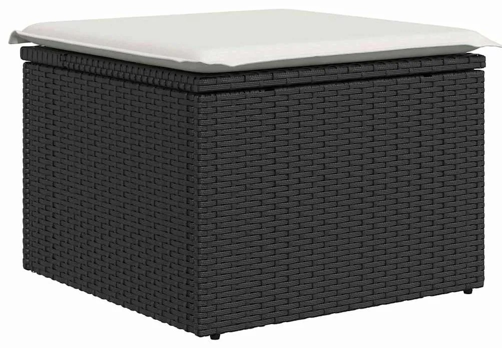 vidaXL Σετ Καναπέ με μαξιλάρι 6 pcs Μαύρο και Λευκό συνθετικό ρατάν