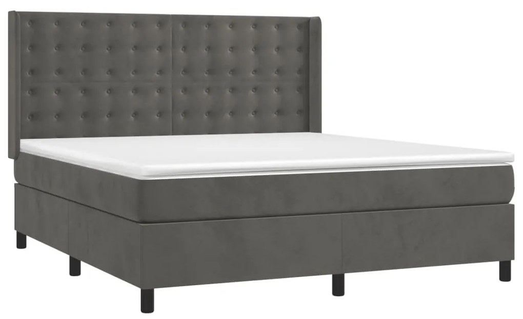 ΚΡΕΒΑΤΙ BOXSPRING ΜΕ ΣΤΡΩΜΑ ΣΚΟΥΡΟ ΓΚΡΙ 160X200 ΕΚ. ΒΕΛΟΥΔΙΝΟ 3132928