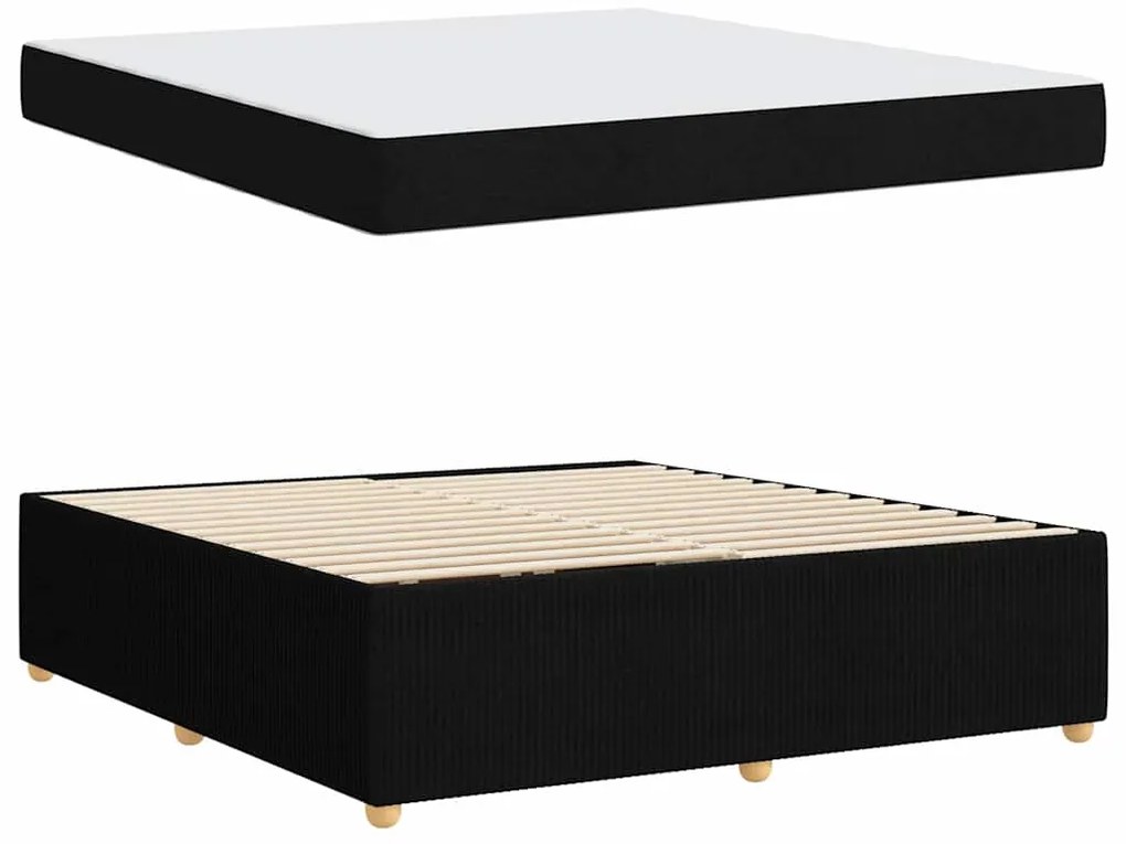 vidaXL Σκελετός Κρεβατιού Άλλο Μαύρο 180 x 200 cm ύφασμα