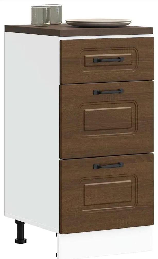 vidaXL ντουλάπι βάσης κουζίνας Kalmar Καφέ δρυς Επεξεργασμένο Ξύλο