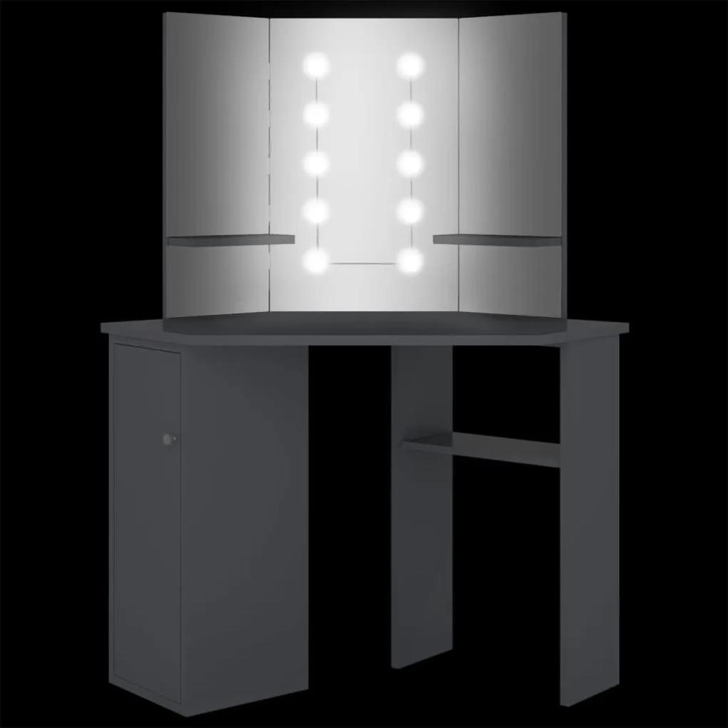 Μπουντουάρ Γωνιακό με LED Γκρι 111 x 54 x 141,5 εκ. - Γκρι