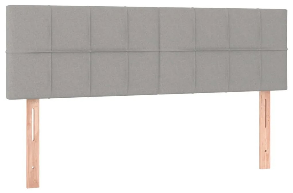 Κεφαλάρι Κρεβατιού LED Ανοιχτό Γκρι 144x5x78/88 εκ. Υφασμάτινο - Γκρι