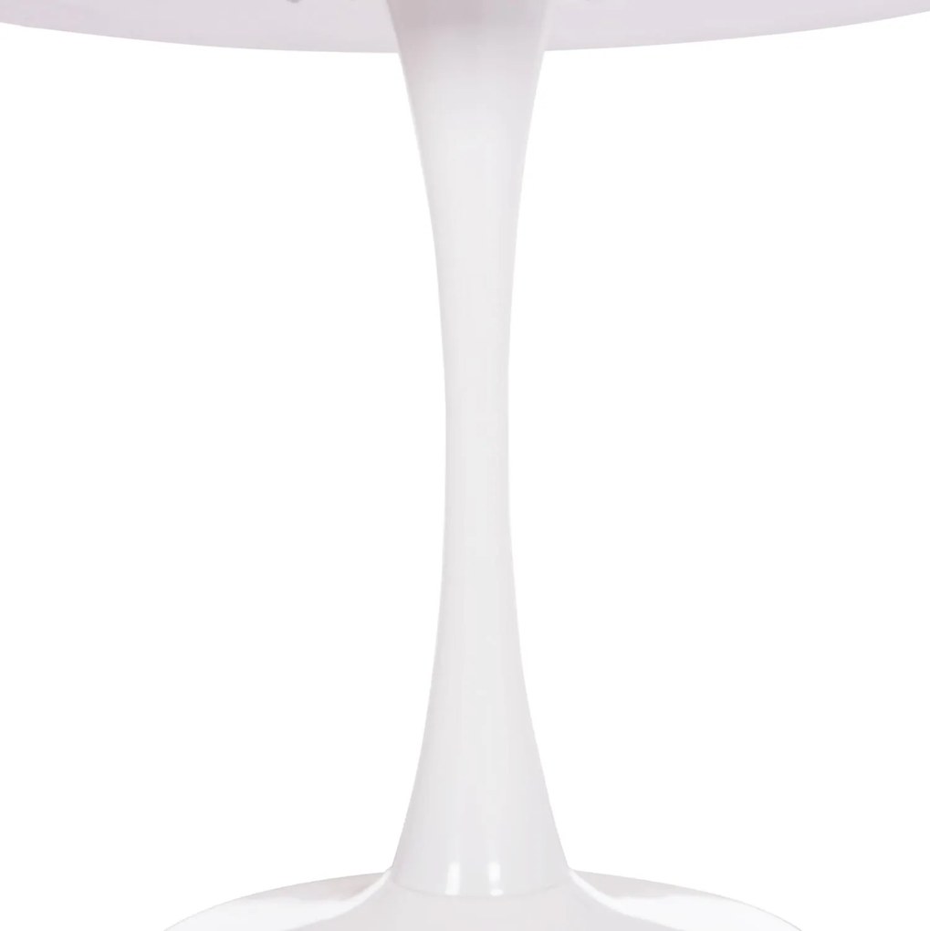 Τραπέζι BROLIN Στρόγγυλο MDF TOP & Βάση Μεταλλική Λευκό Φ90x73Υεκ 90x90x73 εκ.