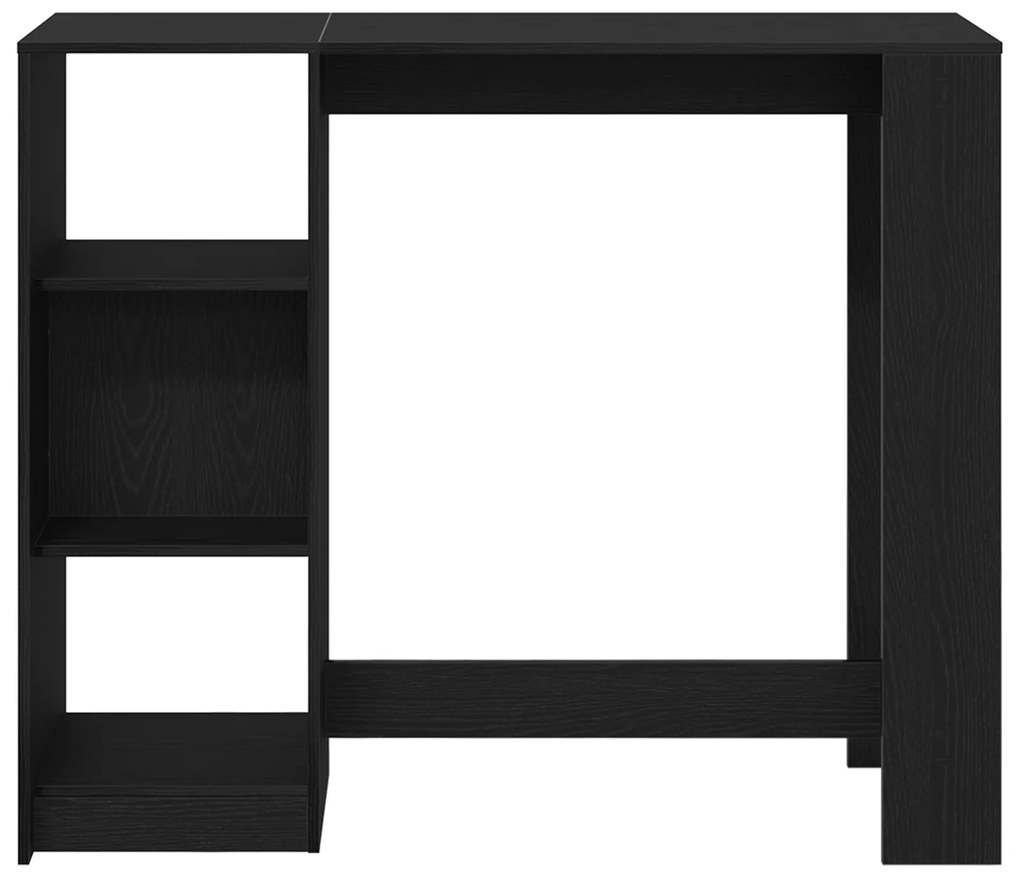 vidaXL Τραπέζι Μπαρ με Ράφι Μαύρη Δρυς 102,5x46x103,5 εκ Κατασκευασμένο Ξύλο