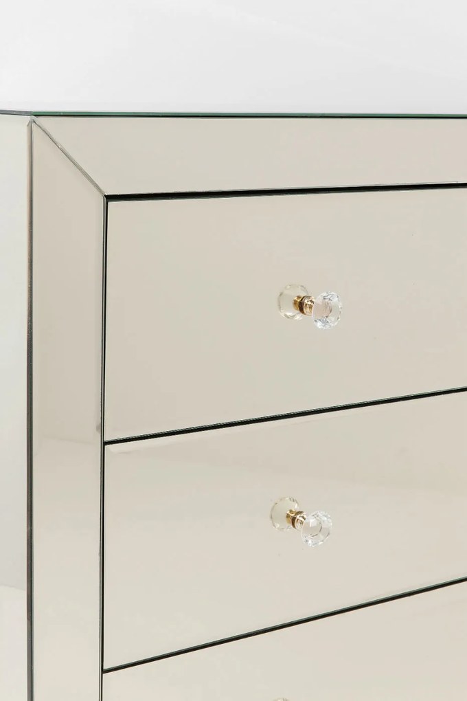 Συρταριέρα Luxury Σαμπανιζέ 3 Συρτάρια 91x41x73,5 εκ - Καθρέφτης