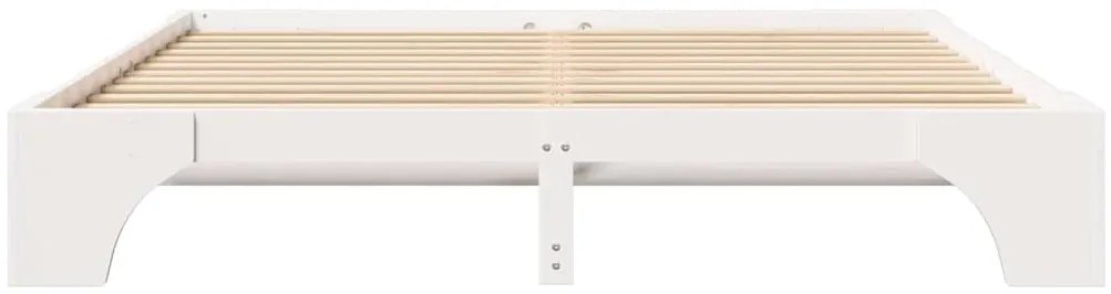 vidaXL Σκελετός Κρεβατιού Λευκό 207 x 187 x 30 εκ. Μασίφ ξύλο πεύκου
