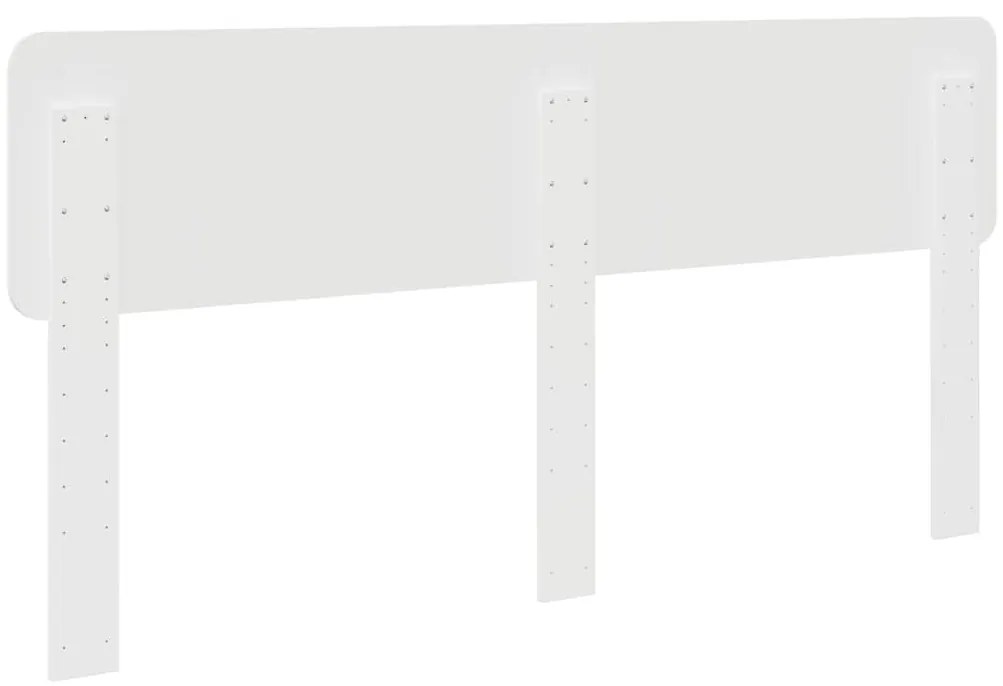 vidaXL Κεφαλάρι με κεφαλάρι Λαμπερό Λευκό 200 cm Επεξεργασμένο ξύλο
