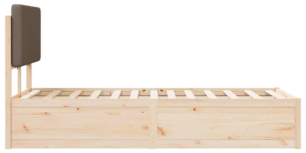 vidaXL Σκελετός Κρεβατιού με Επενδεδυμένο Κεφαλάρι Taupe 120 x 200 cm