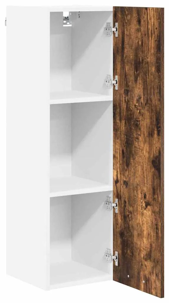 vidaXL Κρεμαστό ντουλάπι με αποθήκευση Καπνιστό Δρύς 30 x 31 x 100 εκ.