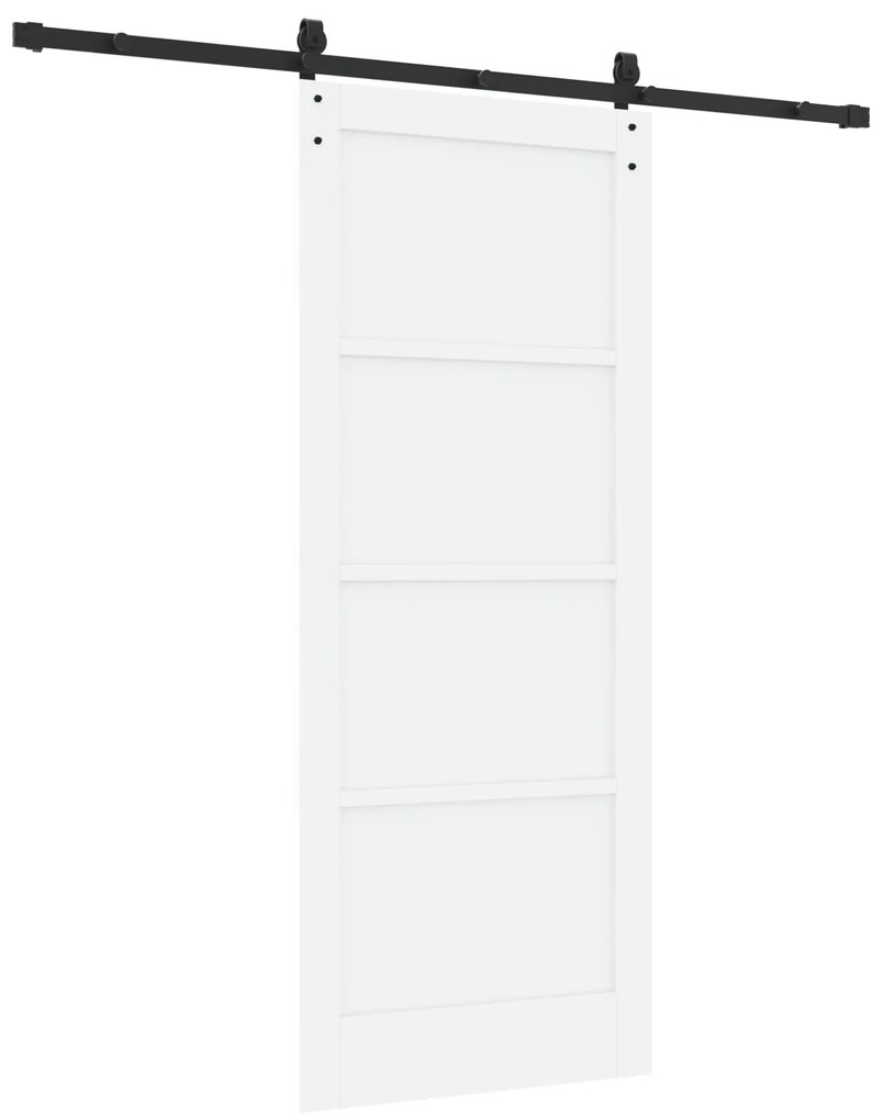 vidaXL Συρόμενη Πόρτα με Σετ Υλικών Λευκή 83x202 εκ. Ξύλο Πεύκου